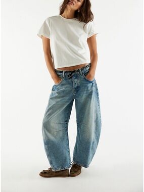 Free People Mid-Rise Barrel Jeans